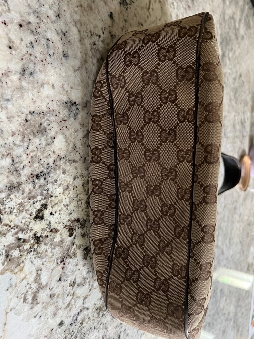 Gucci Brown GG Canvas Shoulder Bag with Green and Red Web - Picture 6 of 10